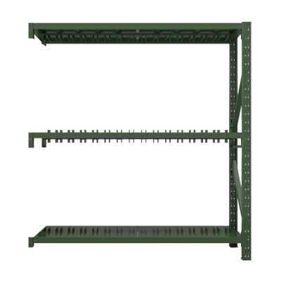 铭威盾消防铁锹镐农具摆放架安保装备器材存放架绿色货架双层盾牌中型-副架