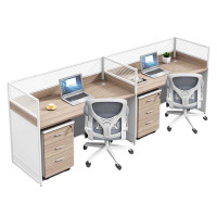 铭威盾职员办公桌椅组合简约现代屏风卡座工位隔断式财务工位桌子双并排+活动柜+椅常规