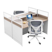 铭威盾职员办公桌椅组合简约现代屏风卡座工位隔断式财务工位桌子双人位+椅常规