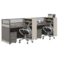 汉诺鑫威职员电脑桌现代简约员工位办公桌位桌椅屏风员工位并排双人位(含柜椅)