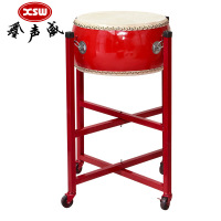 鑫声威 牛皮鼓14寸扁鼓红鼓+鼓架普通款