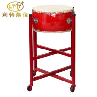 利特莱依12寸牛皮鼓扁鼓红鼓战鼓+鼓架普通款