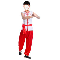 鑫声威牛皮鼓配件战鼓打鼓服男士秧歌服锣鼓陕北腰鼓民族演出服(背心款)