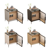 DXBG钢制智能床头柜家用现代多功能指纹无线快充简约床头柜纯钢单门+玻门+保险柜