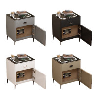 DXBG钢制智能床头柜家用现代多功能指纹无线快充简约床头柜纯钢一门一抽铁门带保险