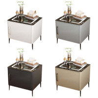 汉诺鑫威钢制智能床头柜保险箱家用一体现代指纹无线快充简约床头柜纯钢单门+铁门(含一块隔板)