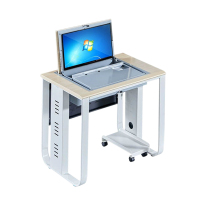 风雷动单人翻转电脑桌双人培训桌学校多媒体教室考试桌机房嵌入式学生桌021白枫色单人常规A