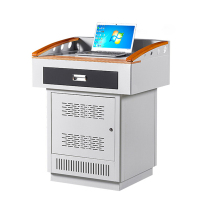 风雷动学校多媒体讲台钢制讲台演讲台中控讲台办公桌操作台800*680*1000mm(钢面款)常规A