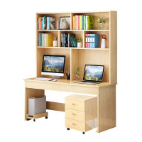 风雷动员工书桌书架组合家用带书柜一体办公桌160书桌+书架+三抽常规A