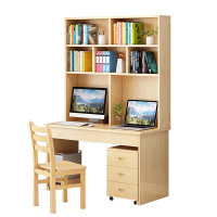 风雷动员工书桌书架组合家用带书柜一体办公桌140桌+架+椅+三抽常规A