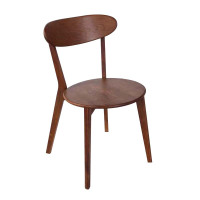 风雷动餐椅简约现代休闲书桌椅餐桌凳子橡木靠背椅胡桃木色圆形座面常规A
