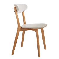 风雷动餐椅简约现代休闲书桌椅餐桌凳子橡木靠背椅北欧白色椭圆形座面常规A