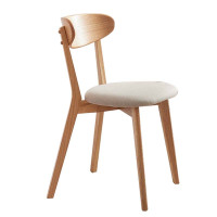 风雷动餐椅简约现代休闲书桌椅餐桌凳子橡木靠背椅浅灰色软包常规A