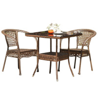 汉诺鑫威户外桌椅组合庭院休闲花园藤编简约餐桌椅4椅1桌