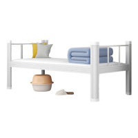 铭威盾单层铁架床学生宿舍单层床公寓床员工寝室架子床型材铁艺床白色单人床2000*900*850床+床板+床垫