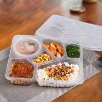 祎艾 1400 毫升 加厚 六格(底盒+盖+汤碗 ) 餐盒 透明 (计价单位:套)