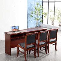 山威会议条桌油漆贴木皮礼堂长桌报告厅组合桌培训桌课桌含椅1.6米