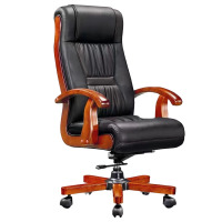 铭威盾实木扶手老板椅牛皮可躺多功能真皮椅子