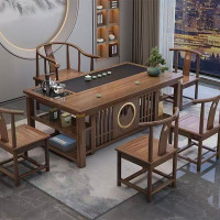 铭威盾茶桌椅组合新中式木质办公茶几功夫泡茶台茶桌