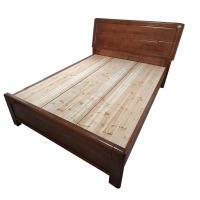 铭威盾1.8米深胡桃色简约现代双人床
