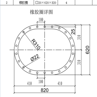 橡胶圈 20*620*820