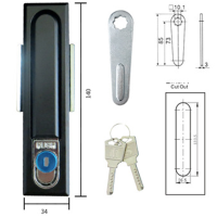 电柜门锁 宽34MM长140MM 黑色 10个装