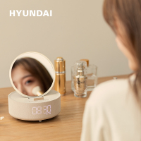 现代HYUNDAI-多功能无线充蓝牙音箱闹钟化妆镜音箱YH-F166