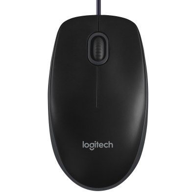 Logitech罗技有线办公鼠标B100 黑色