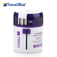 Travel Blue蓝旅 魔方环球通用转换插座+2×USB270紫色
