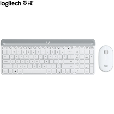 Logitech罗技无线超薄键鼠套装MK470 白色