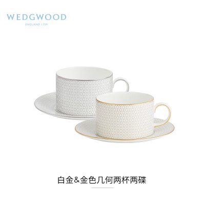 wedgwood白金&金色几何两杯两碟 1063184GP