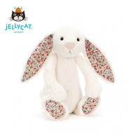 英国jELLYCAT 花布奶油色邦尼兔 (中码 31cm)
