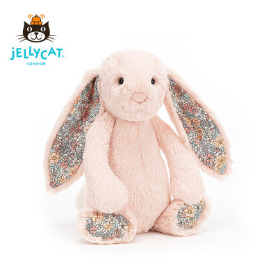 英国jELLYCAT 花布浅桃红色邦尼兔 (中码 31cm)