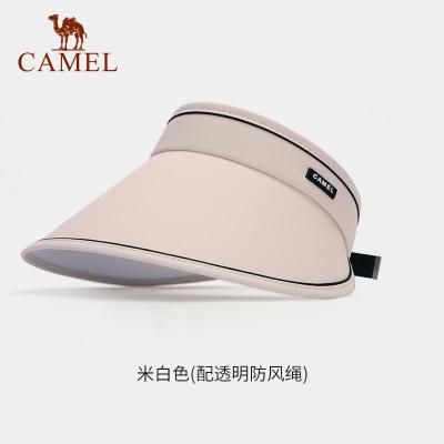 骆驼(CAMEL)空顶户外防晒帽 133BB00018 米白色