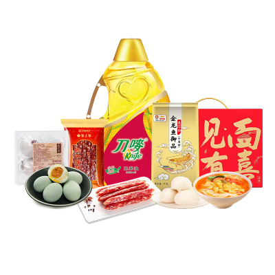 金龙鱼 粉面食用油 咸鸭蛋 腊味 150元档 食品礼盒B02款 2L+2944g