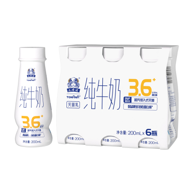 土姥姥3.6g纯牛奶PET瓶 200ml*6瓶