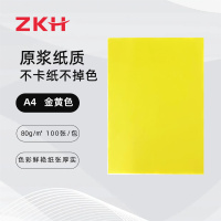 ZKH/震坤行 彩色复印纸 HBG-CP01 金黄色 A4 80g 100张 1包 销售单位：包