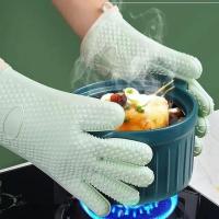 微波炉防烫手套隔热加厚硅胶厨房家用烤盘烤箱专用烘焙耐高温防热-防烫手套+夹子;手套