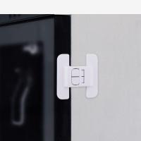 冰箱门闭门器安全抽屉自动锁免打孔闭合器冰箱关不紧宝宝防开神器-白+透明/4个装