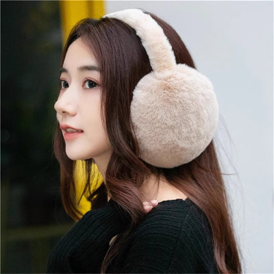 韩式毛绒耳罩可折叠保暖耳套女冬季护耳包可爱加厚防冻防风耳捂子-【可折叠】粉色