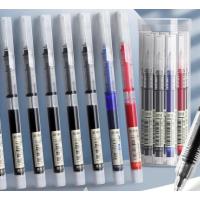 速干直液式走珠笔0.5黑色中性笔针管直液笔学生用考试办公签字笔-黑色;10支