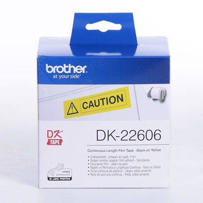 兄弟 标签机色带 DK-22606 黄底/黑字 62mm*15.24m