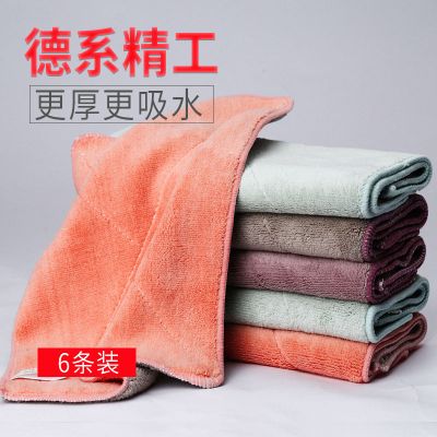 抹布吸水不掉毛不沾油厨房家用擦桌布毛巾神奇保洁专用擦桌子麻布-德系5条装（混色发）;大号（26*30cm）