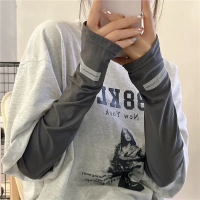 冰袖透气手袖男士开车骑行护臂手套户外长款冰丝防晒袖套-【黑色】