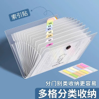 A4文件袋多层文件夹学生透明插页试卷整理资料册收纳袋大容量-乘风破浪5格;4件