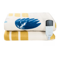 彩虹Rainbow全线路安全保护双控双温电热毯特大宽幅舒适绒2米*1.8米花色随机1538AA TT200×180-2