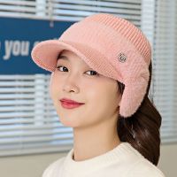 帽子女冬季护头帽女秋冬时尚跑步运动帽显瘦耳罩保暖防冻保暖针织-【米色】;1顶装
