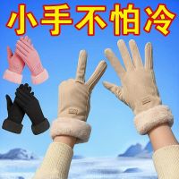 手套女士冬天加绒加厚新款学生骑行防寒开电动车冬季触屏保暖手套-卡其：臻选款【锁温】为御寒而生
