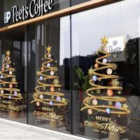 2024圣诞节店铺门装饰布置玻璃贴纸静电贴氛围玻璃贴装扮窗花窗贴-SDUV-184小号