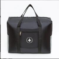 手提旅行登机包大容量防水简约轻便携折叠短途行李袋子套拉杆箱包-黑色